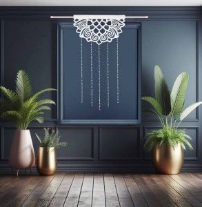 Panel dekoracyjny z koralikami 80/130 Biały